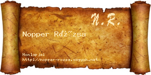 Nopper Rózsa névjegykártya